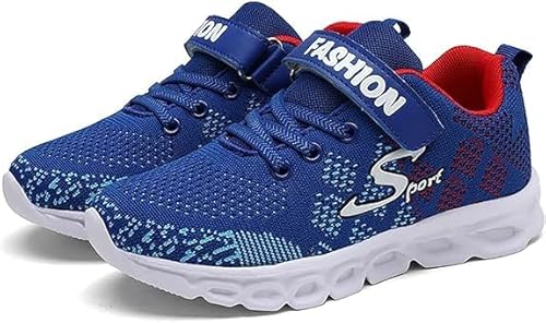 Generisch Turnschuhe Kinder Jungen Mädchen Sportschuhe Leicht Hallenturnschuhe Mesh Atmungsaktiv Hallenschuhe Ganzjahres Laufschuhe Flach Dicker Boden rutschfest Klettverschluss Sneaker von Generisch