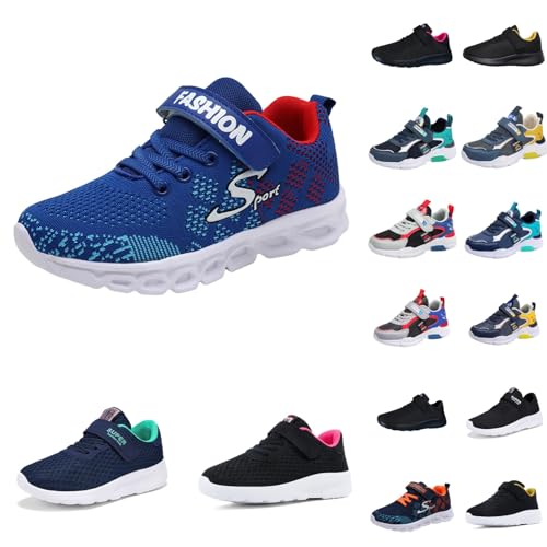 Generisch Turnschuhe Mädchen Hallenschuhe Sportschuhe Kinder Atmungsaktiv Hallenschuhe Jungen Basketballschuhe rutschfest Leicht Walkingschuhe Outdoor Turnschuhe 38 Blau von Generisch
