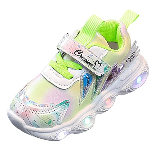 Generisch Turnschuhe Mädchen Leuchtfunktion Leder Oberfläche Wasserabweisend Freizeit Laufschuhe Einfache Reinigung für Kleinkinder Mädchen Kinder erste Laufschuhe von Generisch