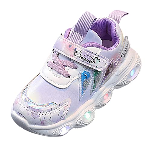 Generisch Turnschuhe Mädchen Leuchtfunktion Leder Oberfläche Wasserabweisend Freizeit Laufschuhe Einfache Reinigung für Kleinkinder Mädchen Kinder erste Laufschuhe von Generisch