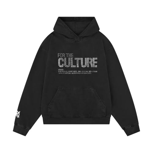 Generisch Übergröße pullover Unisex for The Culture Crystal Hoodies Baggy Kapuzenpullover Sport Casual Nachahmung Diamanten Sweatshirt mit Kapuze Jumper Pullover von Generisch