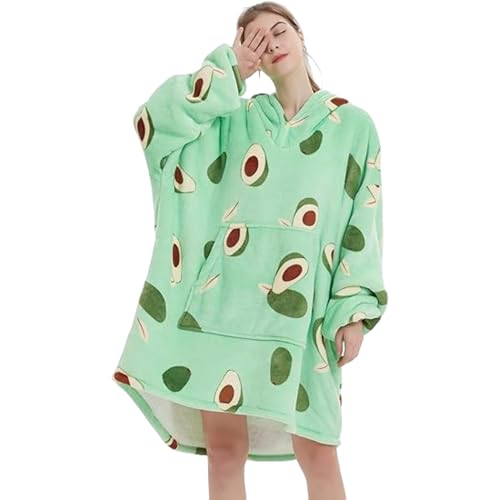 Generisch Übergroße Hoodie Sweatshirt I Decke Sweatshirt I Super Eiche gemütliche warme komfortable Riesen-Hoodie I Kapuzenpullover für Erwachsene | HOODZIE (Avokado) von Generisch
