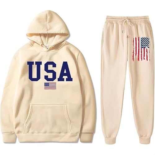Generisch USA Hoodie Set Herren Amerikanische Flagge Sweatshirt und Hosen Zweiteilige Anzug Set USA-Sweatshirt mit Kapuze und Cargohosen 2-Teiliges für Paare Soild Color Sportanzug Generisch USA Hoodie Set Herren Amerikanische Flagge Sweatshirt und Hosen Zweiteilige Anzug Set USA-Sweatshirt mit Kapuze und Cargohosen 2-Teiliges für Paare Soild Color Sportanzug von Generisch
