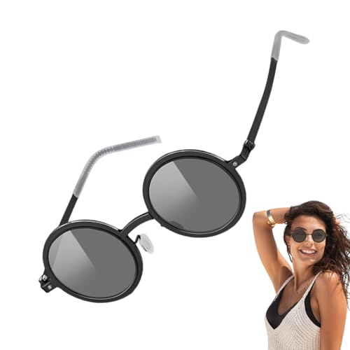Generisch UV-Schutzbrille,Runde Polarisierte Mit ND-Filter - Mode UV-Block Brille Für Reisen Stadtbummel Angeln Outdoor Sport von Generisch