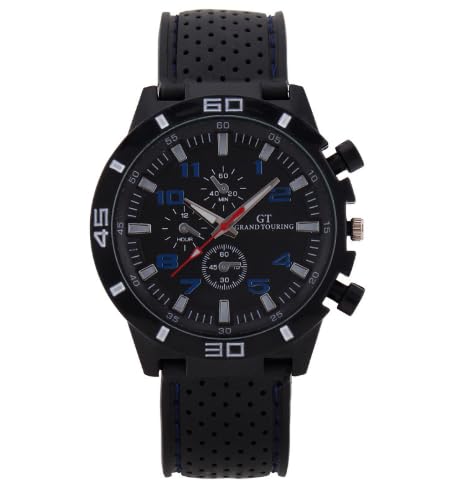 Generisch Uhr für Herren Atmosphärische Herrenuhr Business Wear Uhr Casual und Herrenmode Uhr Elegante Herrenuhr Armbanduhr Damen Blau (Black, 20x5cm) von Generisch
