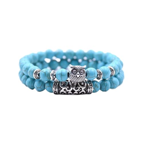 Generisch Uhren Mit Lederarmband für Herren, Naturstein-Perlenarmband, Vulkangestein, roter Stift E, vielseitiges Paar-Armband Organizer für Schmuckkästchen, Einheitsgröße, Acryl, Kein Edelstein von Generisch