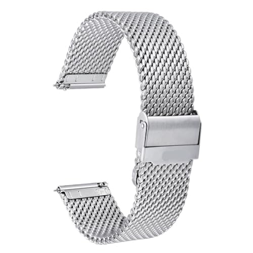 Generisch Uhrenarmband aus Edelstahl mit Metallgeflecht, Schnellverschluss, Armband for Austauschen, einfache Größenänderung, Uhrenverschluss, wasserdicht(18mm) von Generisch