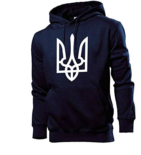 Generisch Ukraine Wappen Männer Hoodie Sweatshirt Navy XL von shirt84