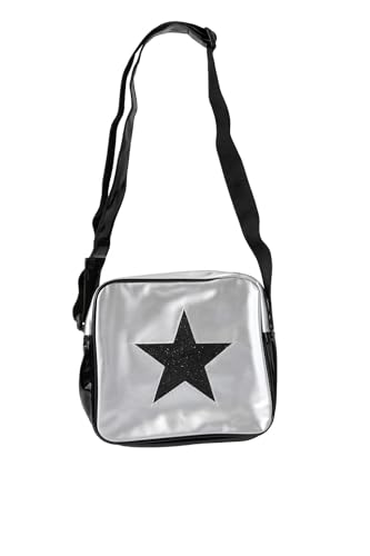 Generisch Umhängetasche Damen Silber mit Stern – Crossbody Schultertasche Mode Handtasche von Generisch