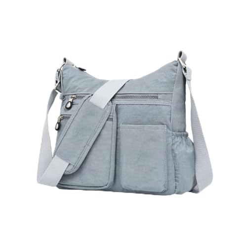 Generisch Umhängetasche Grau Schultertaschen Multifunktionale Freizeittasche Tragbare Tote Bag Leichte Shopper Tasche Stylische Umhängetaschen für Ausgehen Camping Schule Outdoor Ausflug Einkaufen von Generisch