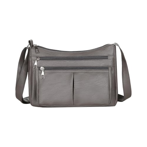 Generisch Umhängetasche Grau Schultertaschen Stylische Umhängetaschen Multifunktionale Tote Bag Leichte Freizeittasche Tragbare Shopper Tasche für Ausgehen Camping Schule Outdoor Ausflug Einkaufen von Generisch