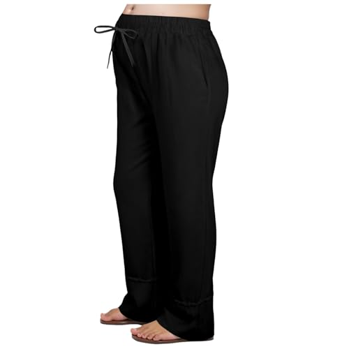 Generisch Umstandshose Damen Umstandsmode Lang Schwangerschaftshose Elastischer Hohe Taille Weitem Bein Schwangerschaft Hosen mit Taschen Kordelzug Lässig Locker Maternity Clothing Freizeithose von Generisch
