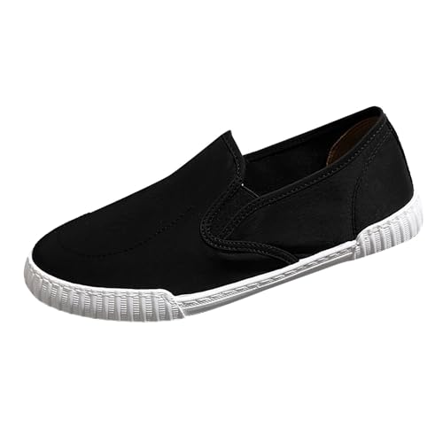 Generisch Unisex Canvas Sneakers Herren Damen Schuhe Low-Top-Leinenschuh Espadrilles Mokassins Atmungsaktiv Flache Slipper Slip on Loafer Weich Comfort Klassische Schuhe von Generisch