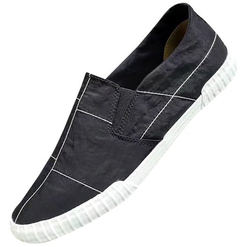 Generisch Unisex Canvas Sneakers Herren Damen Schuhe Low-Top-Leinenschuh Espadrilles Mokassins Atmungsaktiv Flache Slipper Slip on Loafer Weich Comfort Klassische Schuhe von Generisch