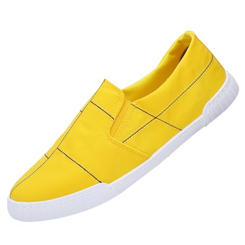 Generisch Unisex Canvas Sneakers Herren Damen Schuhe Low-Top-Leinenschuh Espadrilles Mokassins Atmungsaktiv Flache Slipper Slip on Loafer Weich Comfort Klassische Schuhe von Generisch