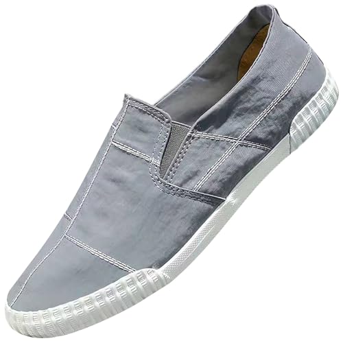 Generisch Unisex Canvas Sneakers Herren Damen Schuhe Low-Top-Leinenschuh Espadrilles Mokassins Atmungsaktiv Flache Slipper Slip on Loafer Weich Comfort Klassische Schuhe von Generisch