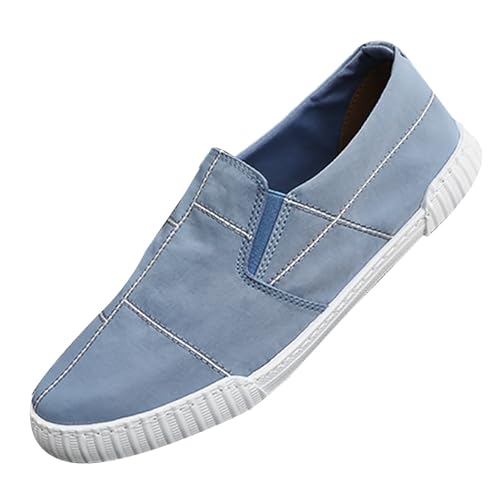 Generisch Unisex Canvas Sneakers Herren Damen Schuhe Low-Top-Leinenschuh Espadrilles Mokassins Atmungsaktiv Flache Slipper Slip on Loafer Weich Comfort Klassische Schuhe von Generisch