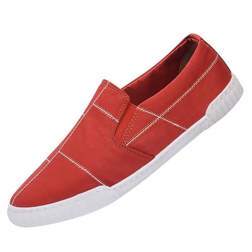 Generisch Unisex Canvas Sneakers Herren Damen Schuhe Low-Top-Leinenschuh Espadrilles Mokassins Atmungsaktiv Flache Slipper Slip on Loafer Weich Comfort Klassische Schuhe von Generisch
