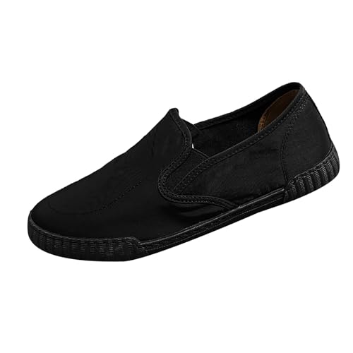 Generisch Unisex Canvas Sneakers Herren Damen Schuhe Low-Top-Leinenschuh Espadrilles Mokassins Atmungsaktiv Flache Slipper Slip on Loafer Weich Comfort Klassische Schuhe von Generisch