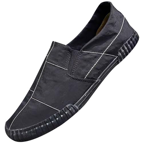 Generisch Unisex Canvas Sneakers Herren Damen Schuhe Low-Top-Leinenschuh Espadrilles Mokassins Atmungsaktiv Flache Slipper Slip on Loafer Weich Comfort Klassische Schuhe von Generisch