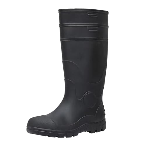 Generisch Unisex Extra Weit Regenstiefel，Mit Dicker Sohle Arbeitsstiefel，Sohle Durchtrittssicher & Rutschhemmend，Wasserdicht Robuste Gummistiefel，Hohe Rutschfest Sicherheitsstiefel von Generisch