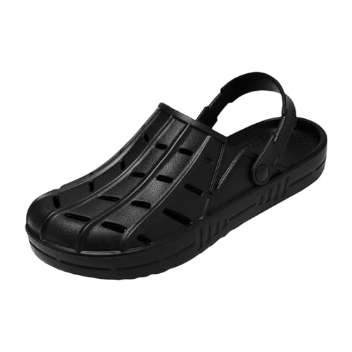 Generisch Unisex Garten Clogs Schuhe Hausschuhe Sandalen für Damen und Herren Schuhe Herren Mokassins (Black, 48) von Generisch