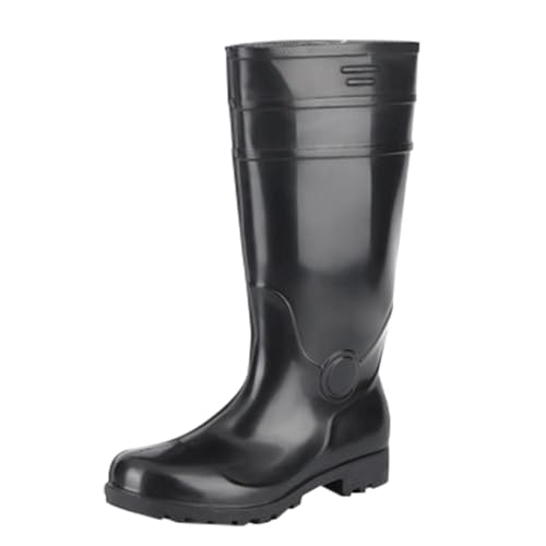 Generisch Unisex Hohe Gummistiefe，Robuste VerschleißFest Sicherheitsstiefel，Schuheinlagen Weich Regenstiefel，Wasserdicht Rutschfest Work Shoes，Bequem Atmungsaktiv Mode Arbeitsstiefel von Generisch