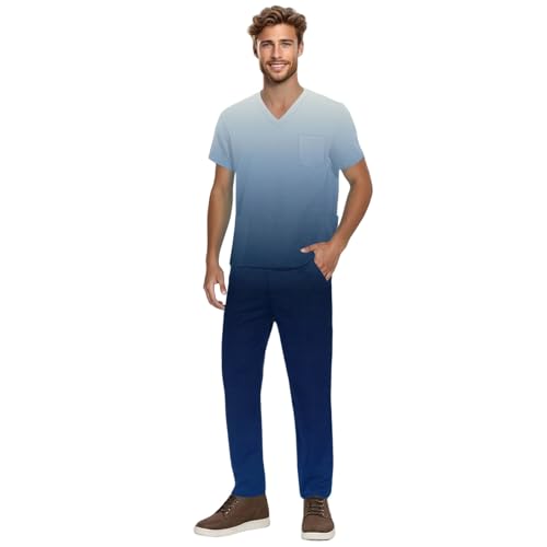 Generisch Unisex Kasack Pflege Kurzarm Ärztin Kostüm Herren Set Kittel Damen Kasak Kleidung Op Arbeitskittel Weisse Hosen Weihnachten Kasacks von Generisch