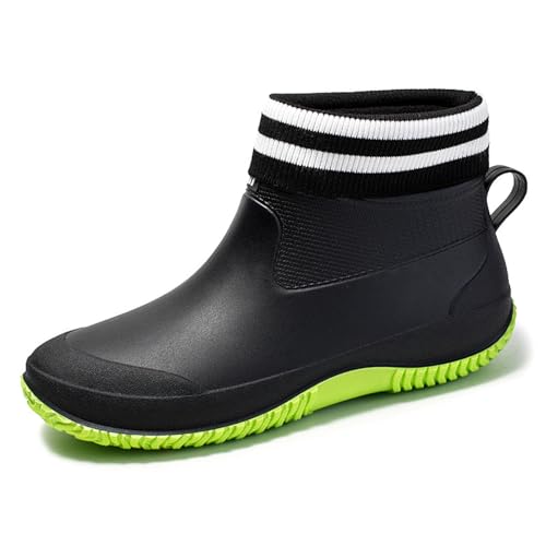 Generisch Unisex Kinder Gummistiefel Mädchen Anti-Rutsch Halbhoch Leichte Wasserschuhe Verstellbare Regenschuhe Weiche Sohle Wasserschuhe Bequem Boots Jungen und Mädchen Kinderstiefel von Generisch