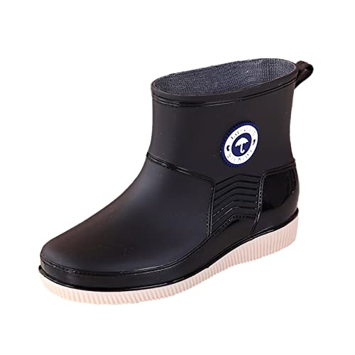 Generisch Unisex Kinder Gummistiefel Mädchen Bequem Wasserschuhe Verstellbare Wasserschuhe Regenzeit Regenschuhe Leichte Regenschuhe Weiche Sohle Halbhoch Schuhwerk für Spielen im Freien von Generisch