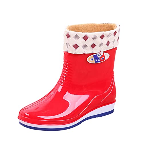 Generisch Unisex Kinder Gummistiefel Mädchen Verstellbare Regenschuhe Bequem Halbhoch Anti-Rutsch Wasserschuhe Bequeme Wasserschuhe Regenzeit Halbhoch Jungen und Mädchen Kinderstiefel von Generisch