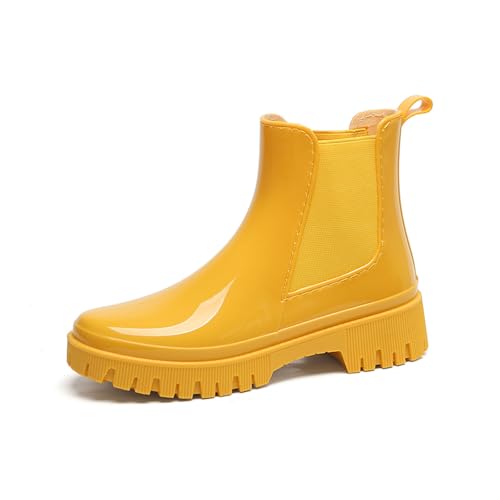 Generisch Unisex Kinder Gummistiefel Mädchen Verstellbare Wasserschuhe Regenzeit Wasserschuhe Bequeme Halbhoch Wasserdicht Regenschuhe Regenzeit Halbhoch Jungen und Mädchen Kinderstiefel von Generisch