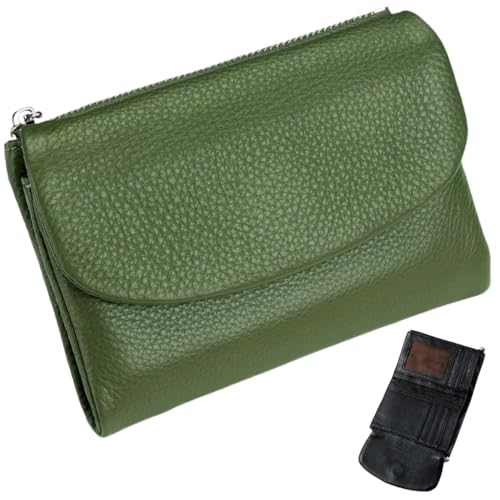 Generisch Unisex Pebble Leather Wallet,Short Leather Purse for Coins and Cards,Natural Stone Texture Small Purse with Zippered Pockets von Generisch