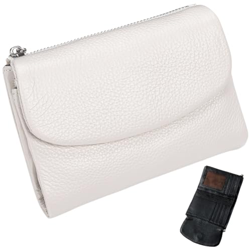 Generisch Unisex Pebble Leather Wallet,Short Leather Purse for Coins and Cards,Natural Stone Texture Small Purse with Zippered Pockets von Generisch