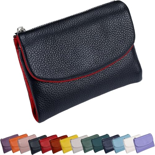 Generisch Unisex Pebble Leather Wallet,Small Wallets for Women, Small Compact Bifold Pocket Purse with Credit Card Holder, Unisex Clutch Bags, Can Hold Coins, Id Cards (Black-B) von Generisch