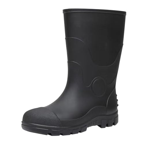Generisch Unisex Rutschfest Sicherheitsstiefel，Robuste Hohe Gummistiefel，Mit Dicker Sohle Arbeitsstiefel，Wasserdicht Extra Weit Regenstiefel，Outdoor Aquaschuhe，Sohle Durchtrittssicher & Rutschhemmend von Generisch