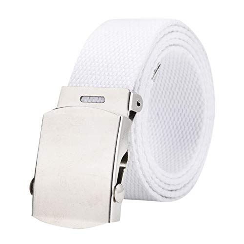 Generisch Unisex Stoffgürtel 120cm Lang 4cm Breit Herren und Damen Gürtel Stufenlos Verstellbarer Canvas Belt mit Metallschnalle. von Generisch