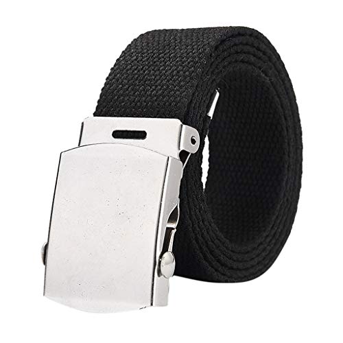 Generisch Unisex Stoffgürtel 120cm Lang 4cm Breit Herren und Damen Gürtel Stufenlos Verstellbarer Canvas Belt mit Metallschnalle. von Generisch