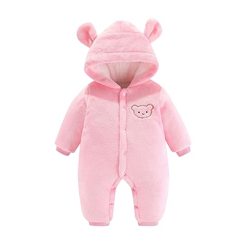 Generisch Universeller Strampler für Kinder - Baby Fleece-Overall Tier Overall mit Kapuze Jumpsuit mit Bärenohr Warm Jumpsuit Kinderpyjamas Babyoverall Winter für 0-12 Monate von Generisch