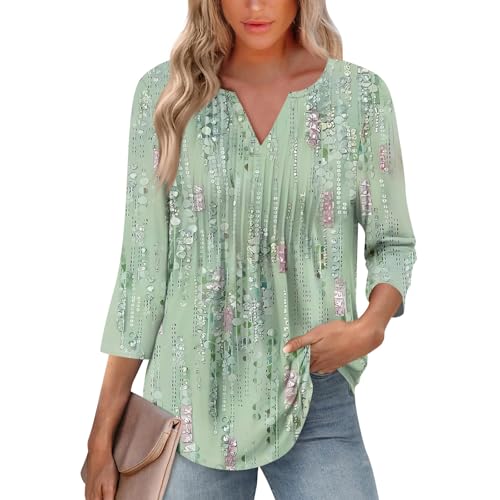 Generisch Unterhemd Damen Lang Festlich Summer V Ausschnitt Einfarbige Trägertop 3/4 Arm Modern Oberteile Basic Festliches Longbluse Elegant Longshirt Damen Deals of The Day, XXL von Generisch