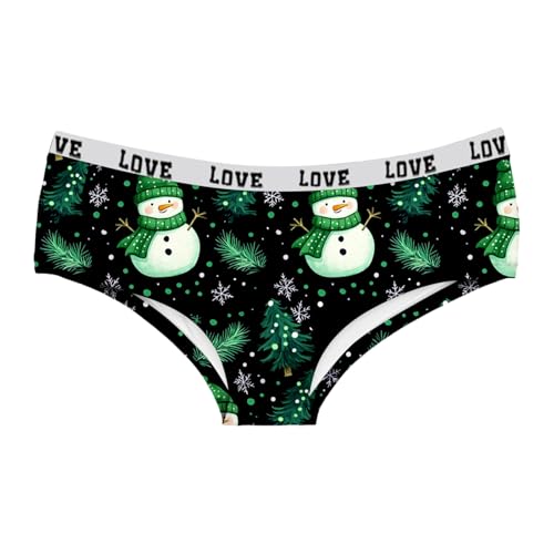 Generisch Unterhosen Damen Weihnachten Festlich Design Diskret Verpackt Casual Bequeme Passform Hautfreundlich Elegantes Design Prämie Damenunterhosen (Black, M) von Generisch