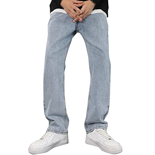 Generisch Unterhosen männer lang mit Eingriff Herren Jeans Slim fit Stretch Sporthose lang Winter Hosen Cargo Hosen männer Lange Unterhosen Thermo Jeanshosen Herren Hellblau-G 33 28.99 von Generisch