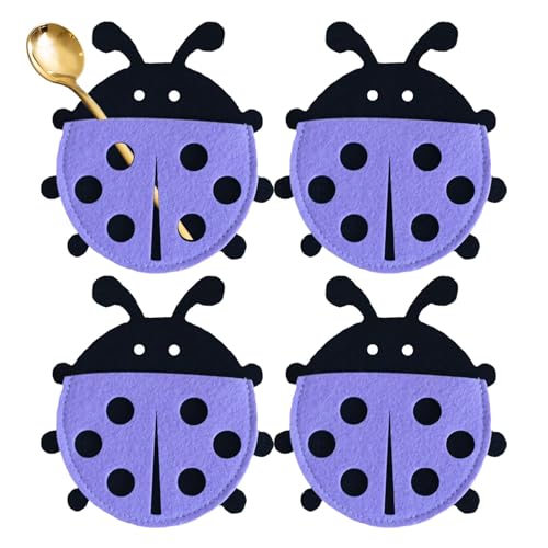 Generisch Utensilientasche für Gabeln, Bestecktasche aus Filz zu Ostern | Silberfarbener Besteck-Organizer aus Stoff und Filz - Tragbare Tischbestecktaschen für Zuhause, Café, Hotel, Küche von Generisch