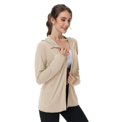 Generisch Uv Schutzkleidung Damen Laufjacke Leicht Sommer Outdoor Jacke Frühlingsjacke Sweatjacke Ohne Kapuze Sweatshirt Baumwolle Wanderjacke Wasserdicht Atmungsaktiv Windjacke Bunte Jacken Bamen von Generisch