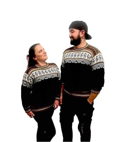 Generisch VALMIA Pullover aus feinster Alpakawolle mit Alpakamuster handgemacht von Generisch