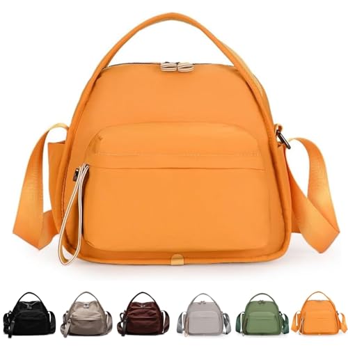 Generisch Veluna Shoulder Bag, Veluna Crossbody Shoulder Bag, Women’s Lightweight Nylon Zipper Handbag(Yellow) von Generisch