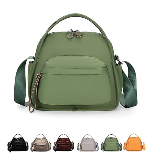 Generisch Veluna Shoulder Bag, Veluna Crossbody Shoulder Bag Nylon, Zipper Crossbody Bags,Lightweight Large Capacity (Green) von Generisch