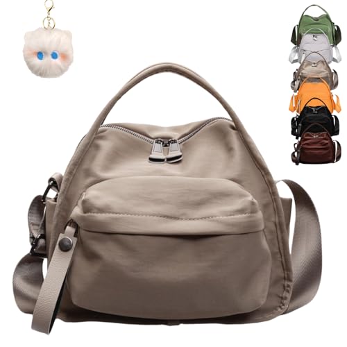 Generisch Veluna Shoulder Bag, Women Veluna Crossbody Shoulder Bag, Nylon Crescent Purse Large Capacity with Top Handle for Daily (Khaki) von Generisch