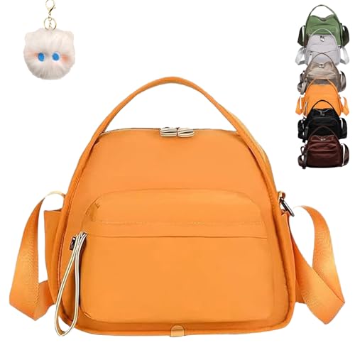 Generisch Veluna Shoulder Bag, Women Veluna Crossbody Shoulder Bag, Nylon Crescent Purse Large Capacity with Top Handle for Daily (Orange) von Generisch