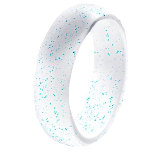 Verlobungsringe Silikonring 5,7 mm breiter Ring Yogaring Sportring Perle helle Silikonringserie von Generisch